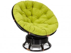 Кресло-качалка Papasan w 23/01 B с подушкой Antique brown, флок Олива в Алапаевске - alapaevsk.магазин96.com | фото