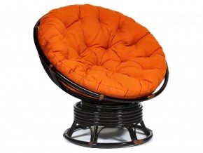 Кресло-качалка Papasan w 23/01 B с подушкой Antique brown, ткань Оранжевый в Алапаевске - alapaevsk.магазин96.com | фото